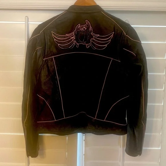 Women’s Harley Davidson Leather Jacket Pink Rose, petite Small EUC​​​​​​​​ - Picture 3 of 10